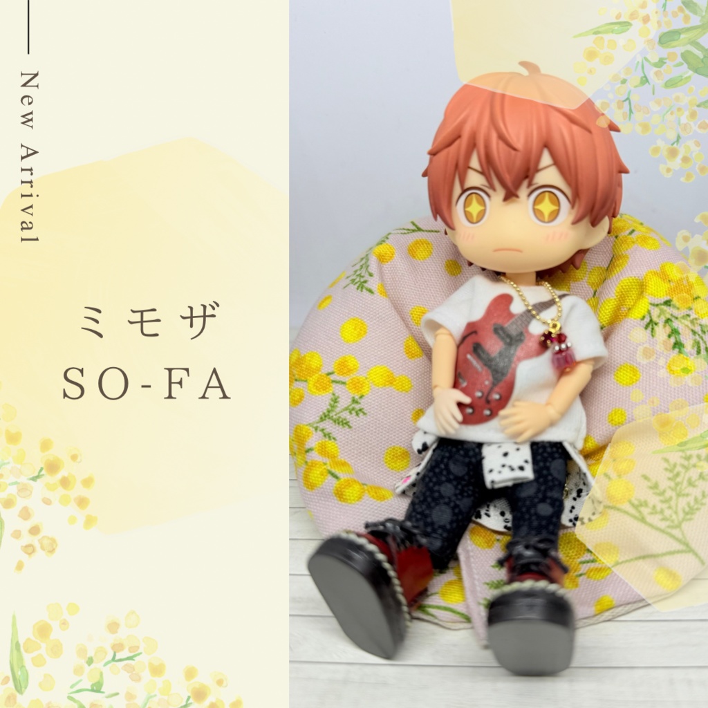 ❁⃘*.゚ミモザ柄SO-FA❁⃘*.゚