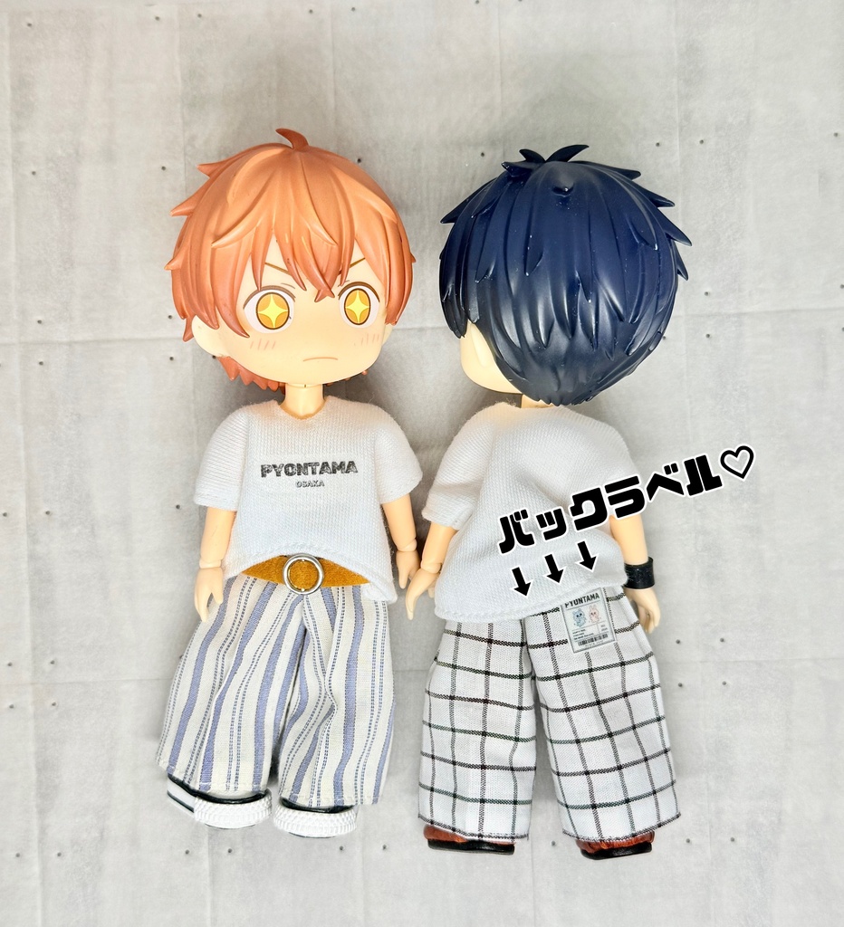 サイドタックなワイドパンツ『柄』