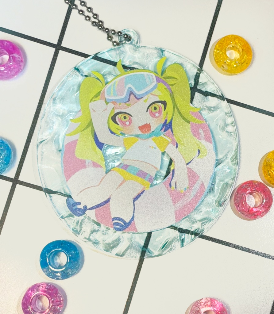 キミドリちゃん水面アクリルキーホルダー