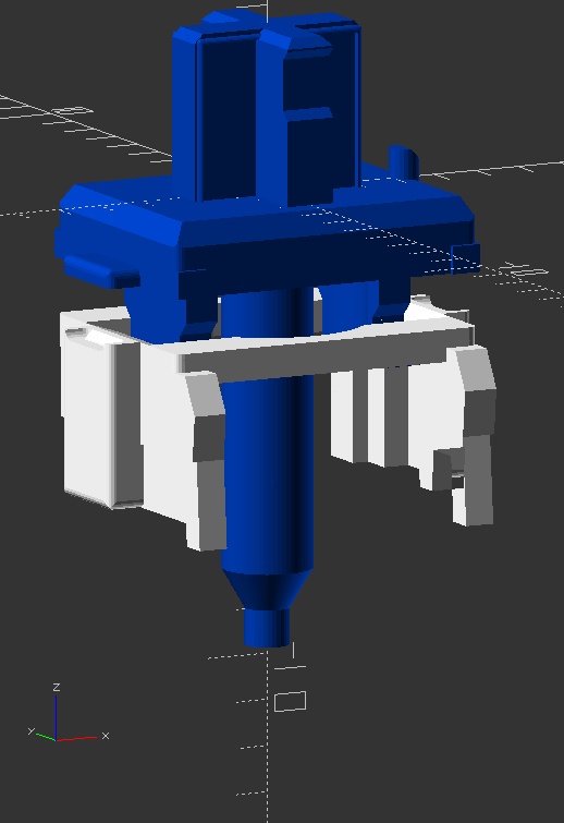 STL: usagi.scad/Cherry MX 互換キースイッチステム
