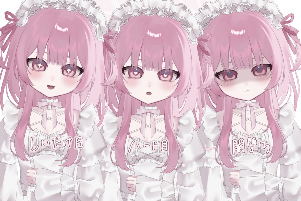 【汎用モデル】ピンク髪の白ロリータの女の子