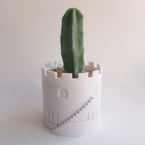 3Dプリンタ用モデル】植木鉢 階段（皿付） - imo Lab. - BOOTH