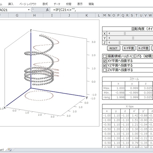 EXCEL 3次元散布図