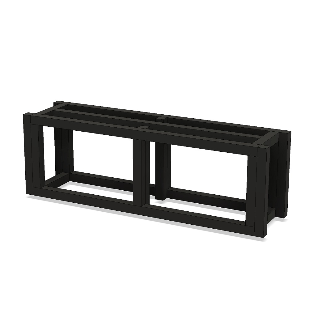 木製水槽台の図面(木取り図付き)、3Dモデル