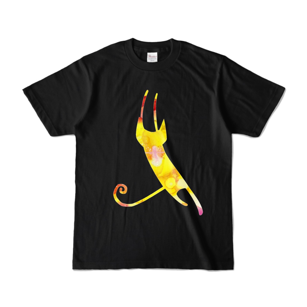 つきねこシルエットTシャツ　ブラック