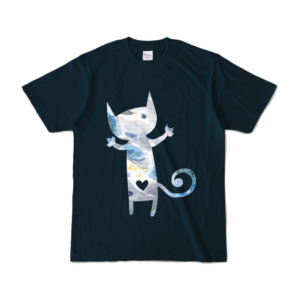 つきねこシルエットTシャツ ネイビー