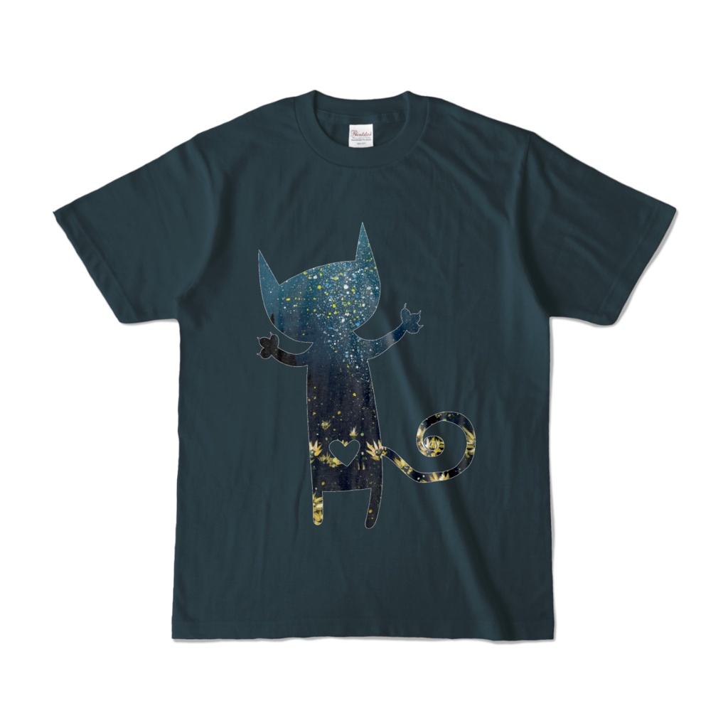 つきねこシルエットTシャツ デニム