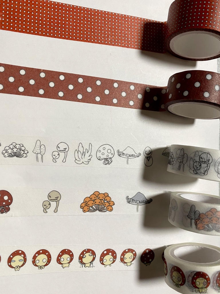 毒きのこ図鑑 マステ 15mm幅