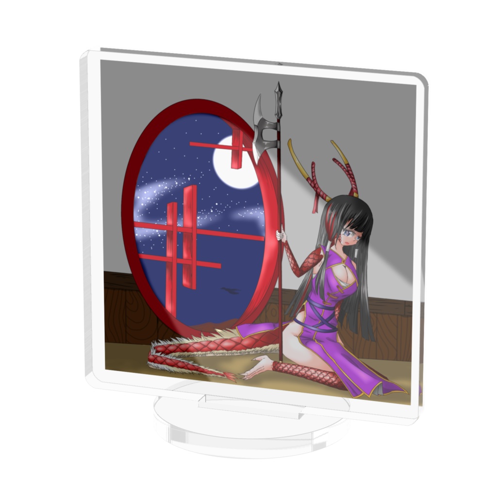 アクリルイラストスタンド【赤龍の娘】