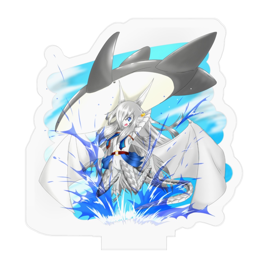 オリキャラアクスタ【夏の水しぶきと銀の竜人】