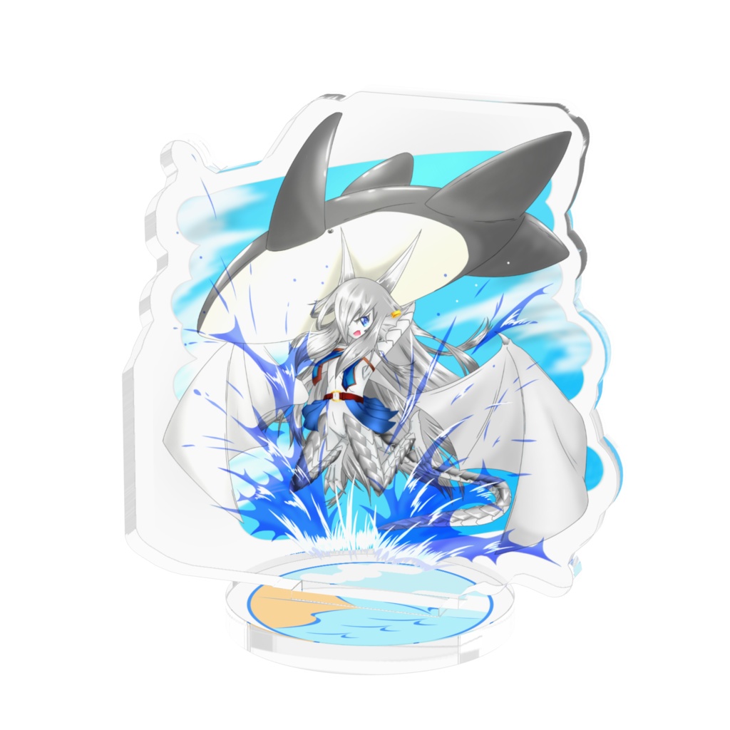 オリキャラアクスタ【夏の水しぶきと銀の竜人】