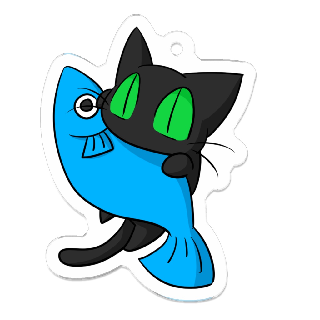 くろねこアクリルキーホルダー（コーティング）
