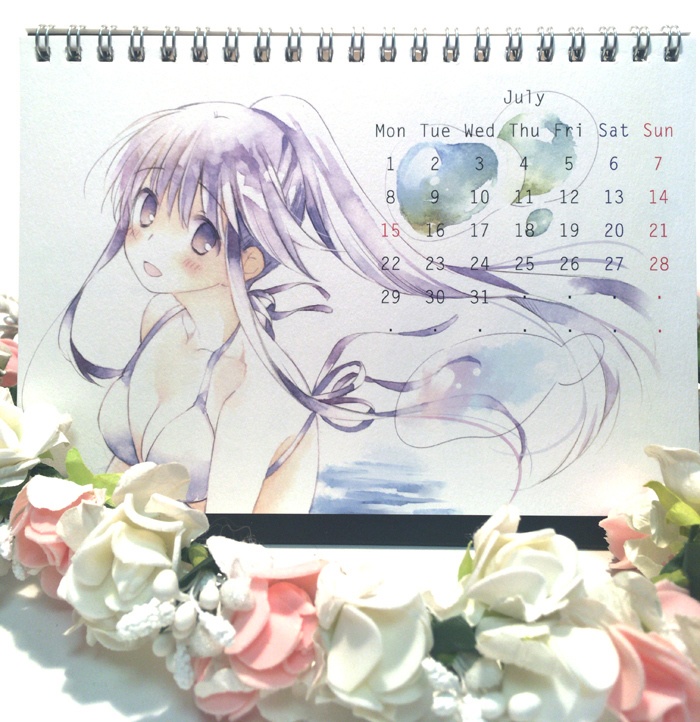 色素薄子さん 水彩卓上カレンダー 2019~2020