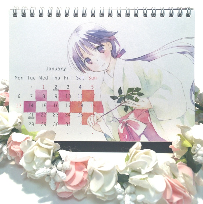 色素薄子さん 水彩卓上カレンダー 2019~2020