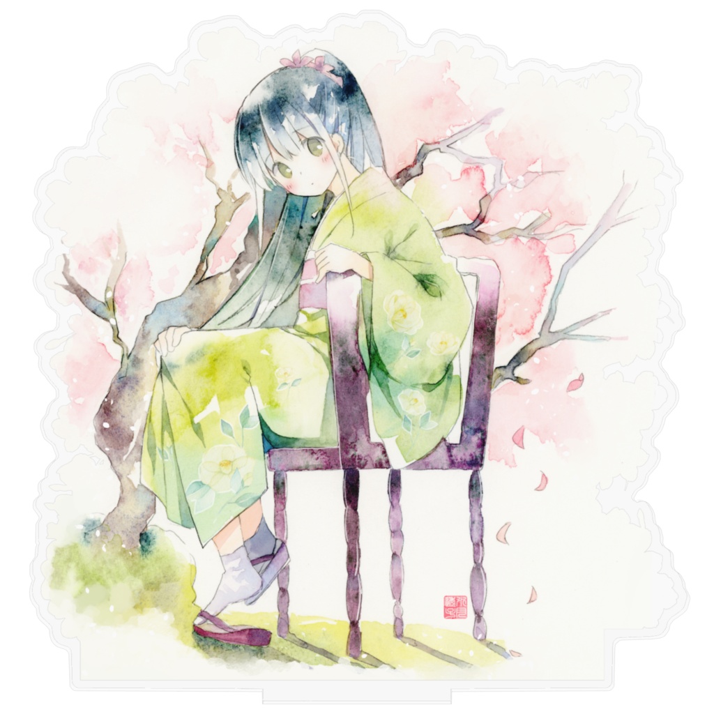 水彩画アクリルスタンド(春の記憶)