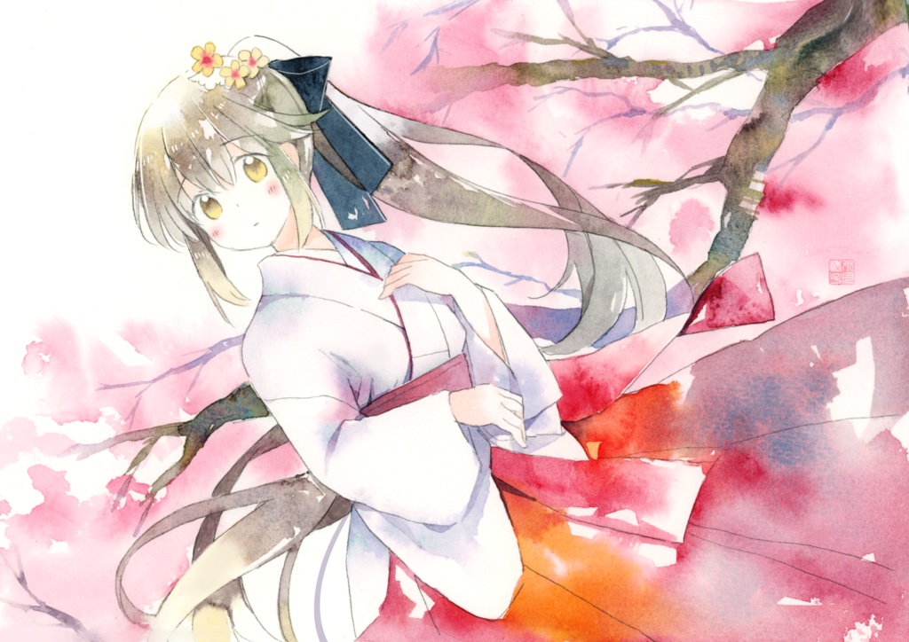 水彩画アクリルブロック(春に捧ぐ)