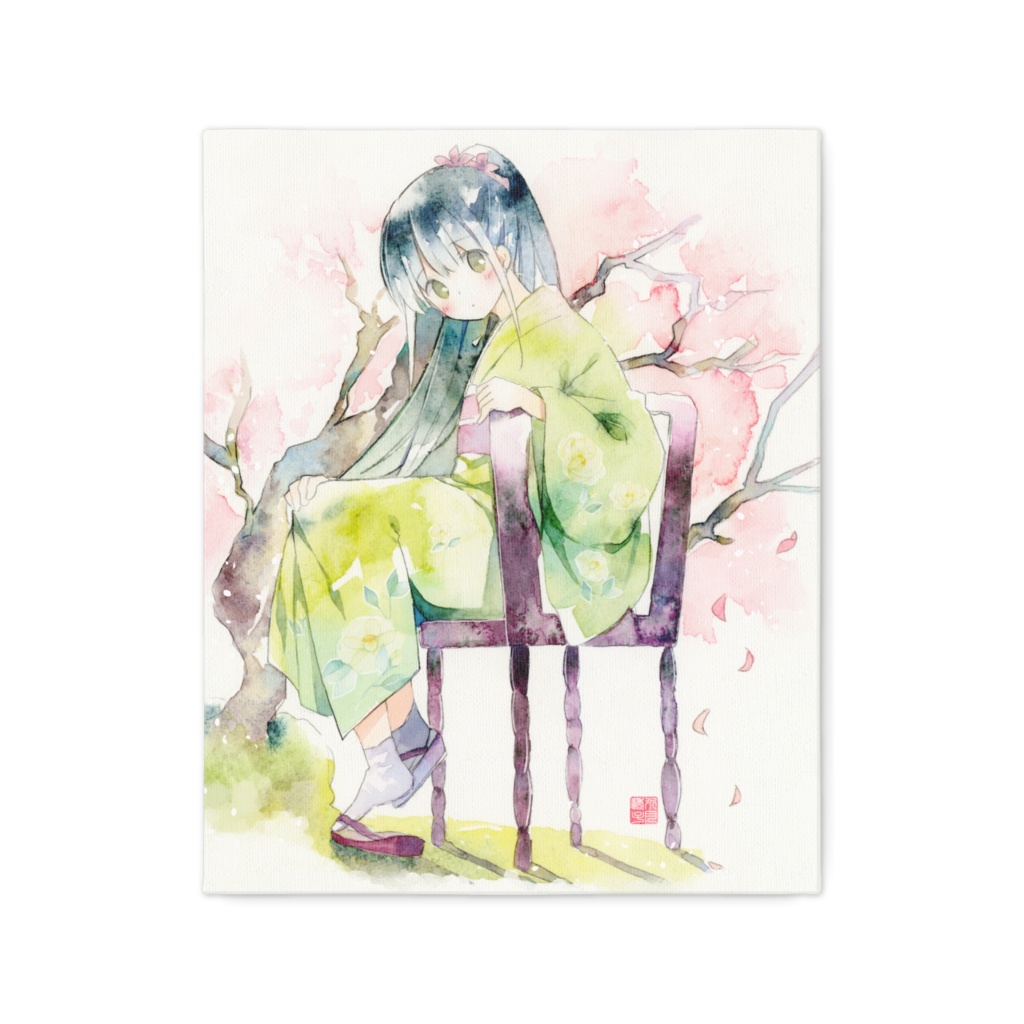 水彩画キャンバスアート(春の記憶)