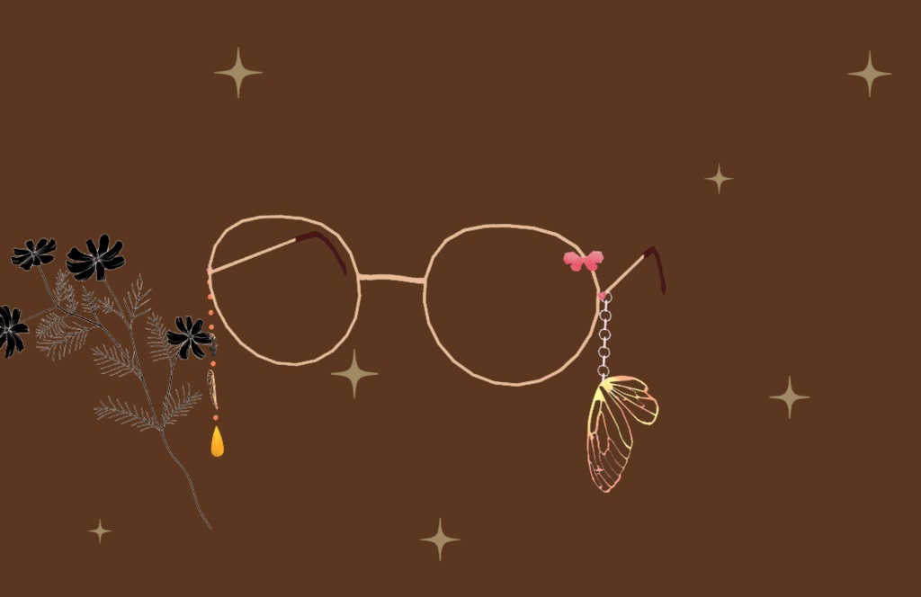 🦋蝶々の眼鏡🦋【オリジナル3D】「dynamic bone 設定済み」