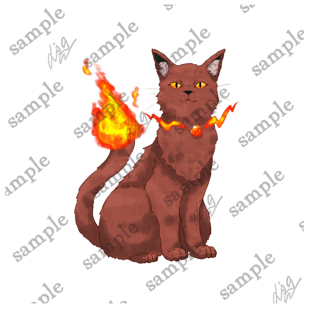 RPG風猫素材 ノーマル猫+3属性セット【イラスト素材】