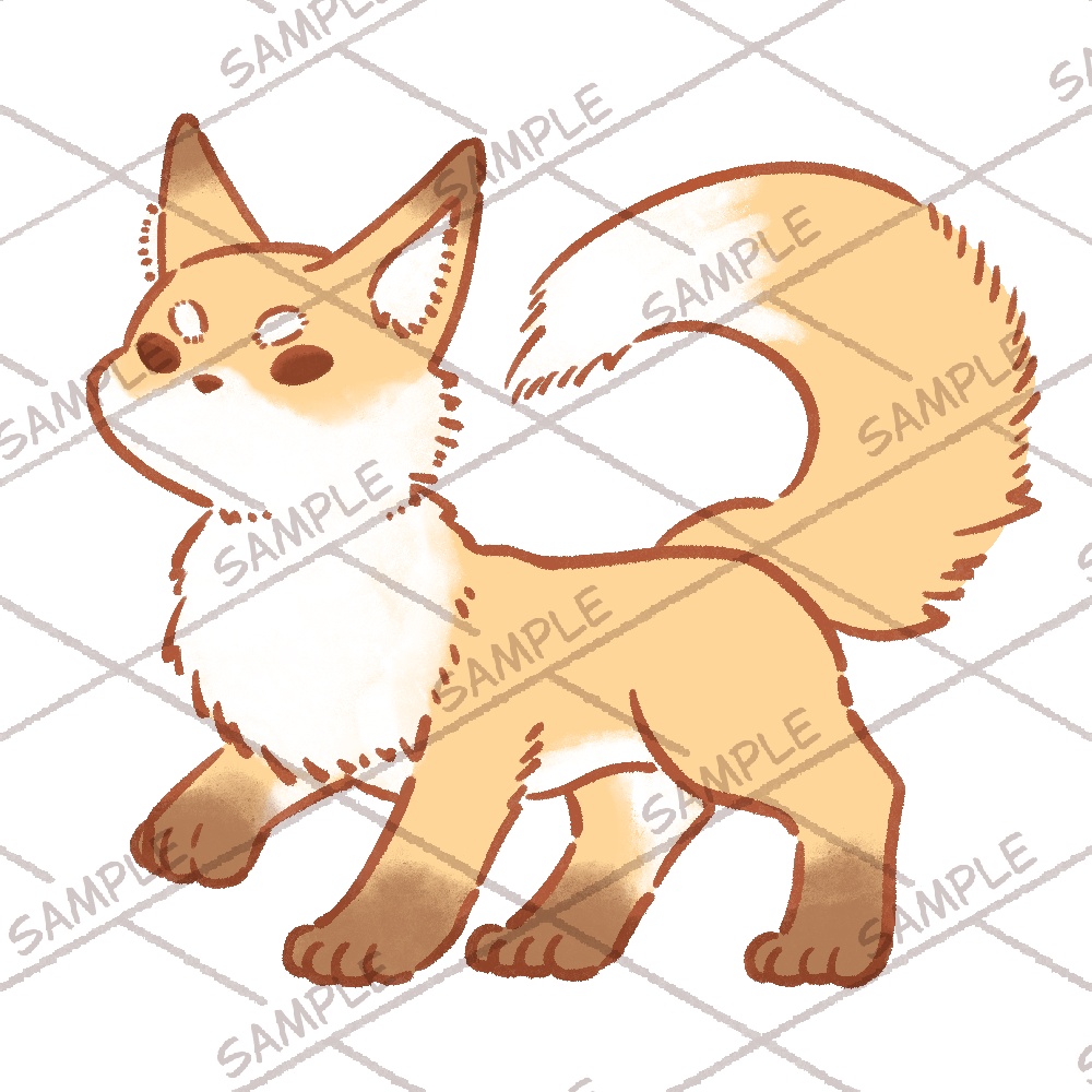 キツネ素材 3ポーズセット【透過PNG】