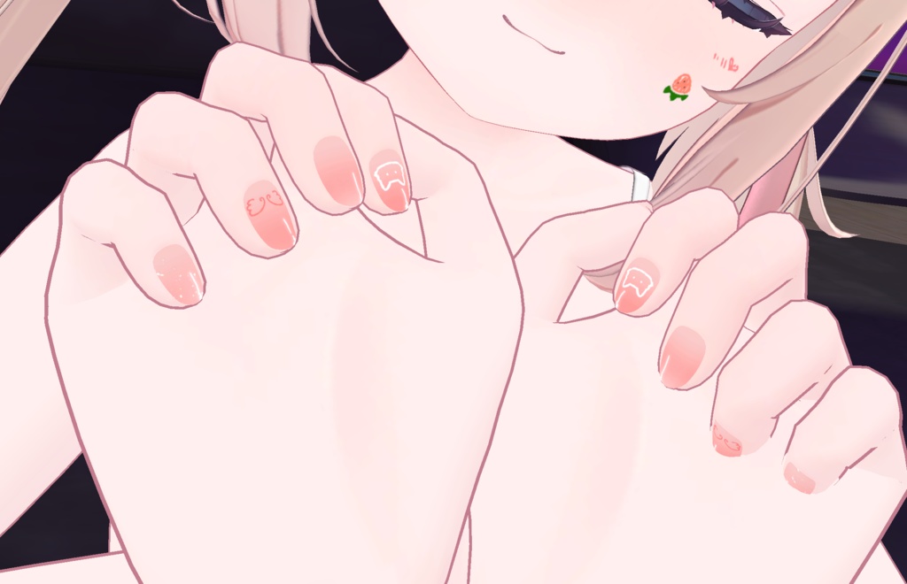 【シフォン専用】目テクスチャ+化粧+ネイルテクスチャ