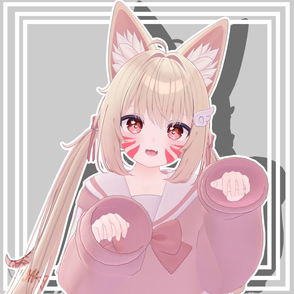 【シフォン専用】目テクスチャ+化粧+ネイルテクスチャ