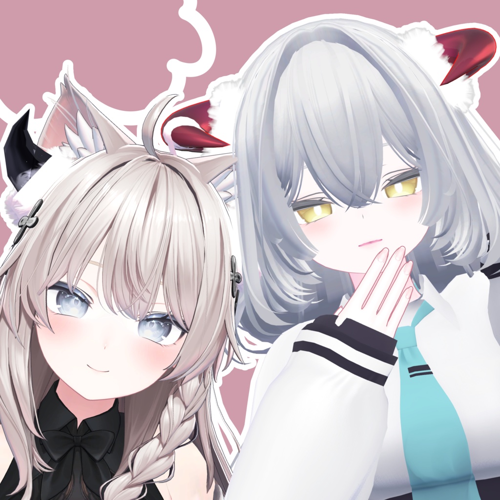 【4アバター対応】ふわふわ角と尾(5種類の角)【PB対応】