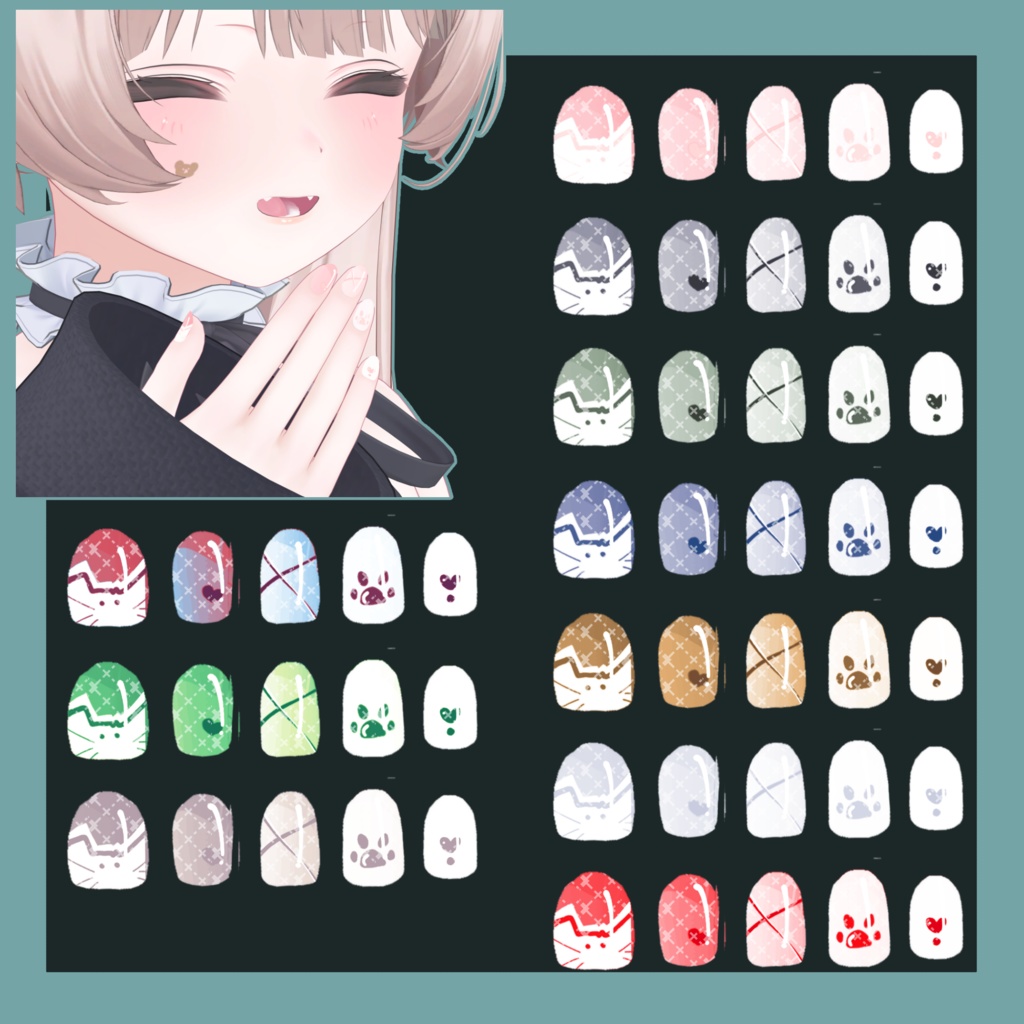 【ミルフィ専用】目テクスチャ+化粧+ネイルテクスチャ