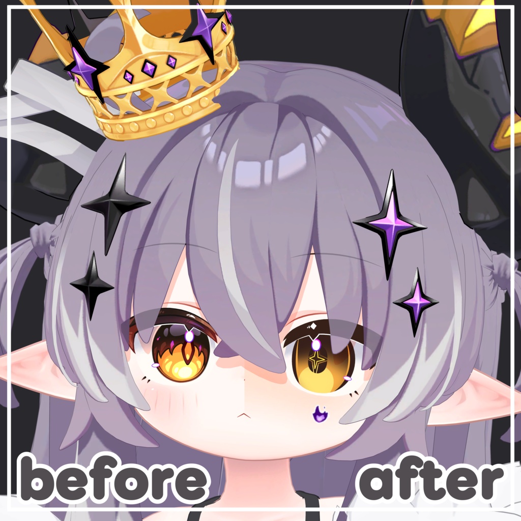 【邪竜メルヴィ専用】目テクスチャ+化粧+2種類フェイスペイント