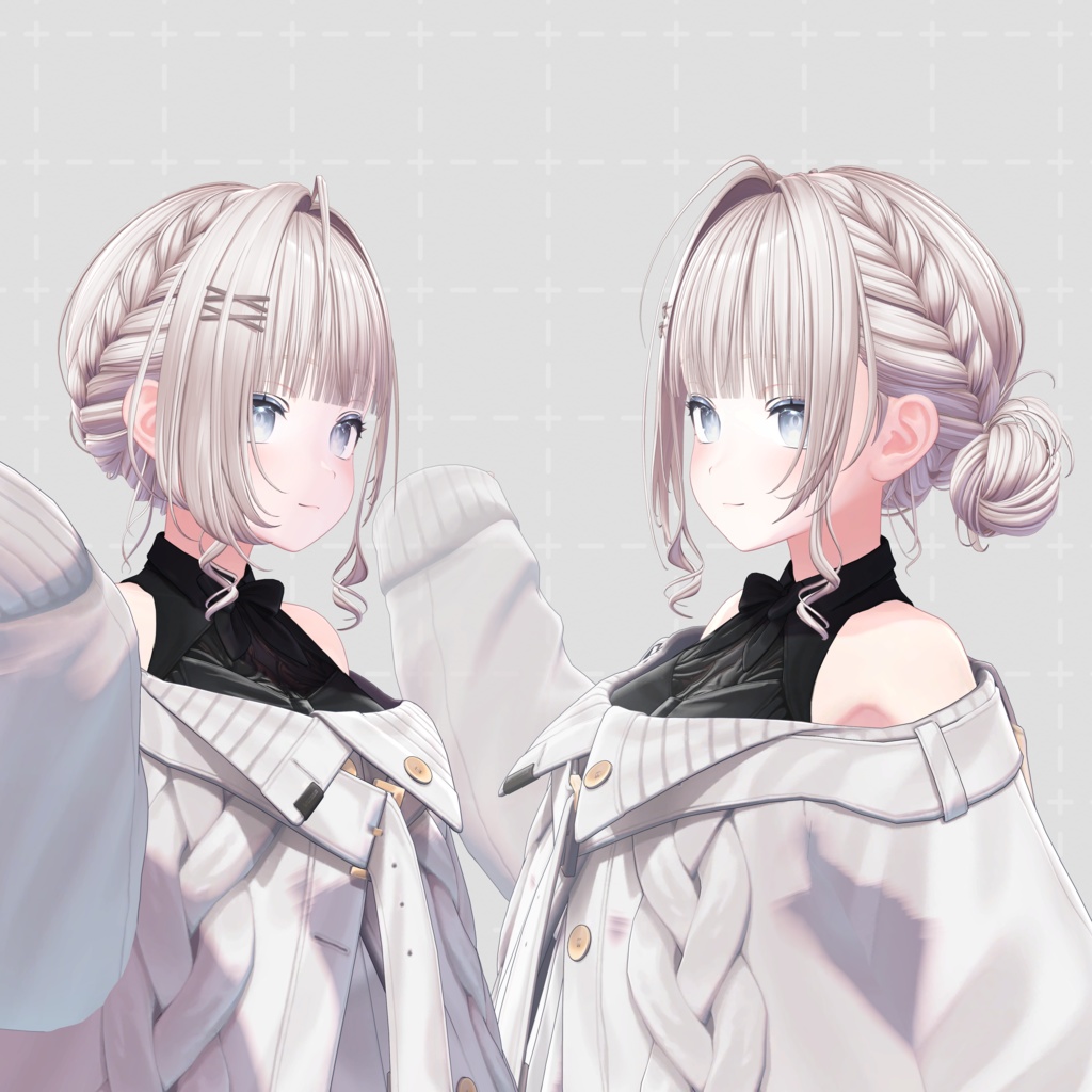 H20 サイドおだんご編み込みヘア