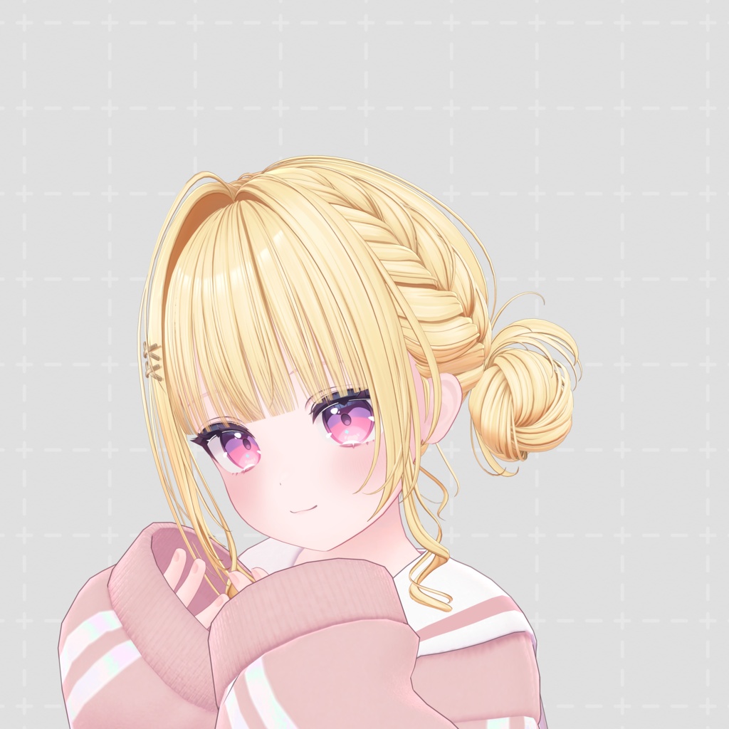 H20 サイドおだんご編み込みヘア