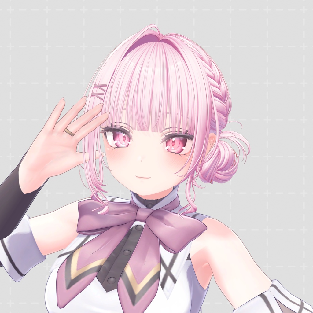 H20 サイドおだんご編み込みヘア