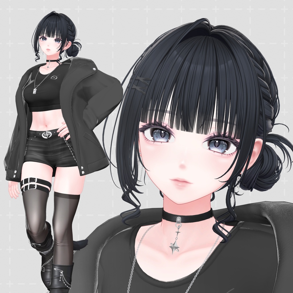 H20 サイドおだんご編み込みヘア