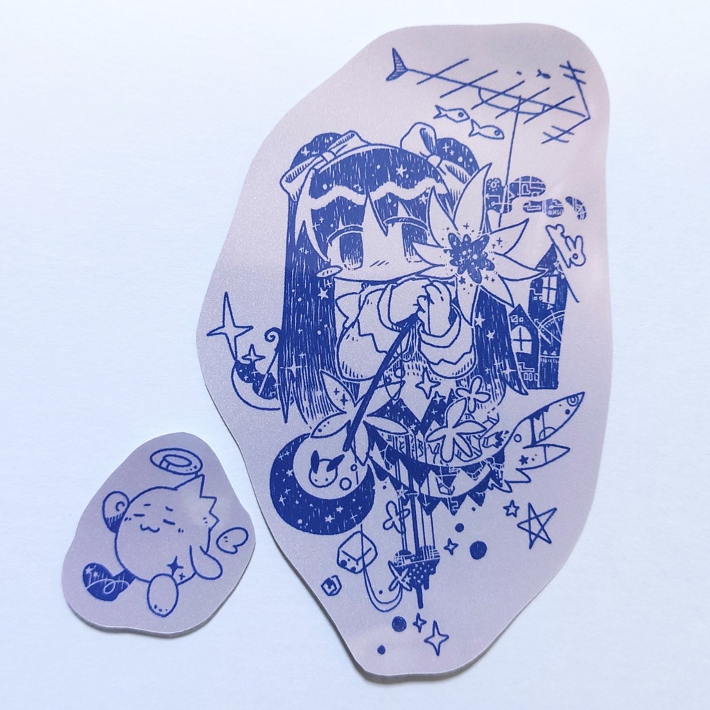 水色さくらシール(シルバー)