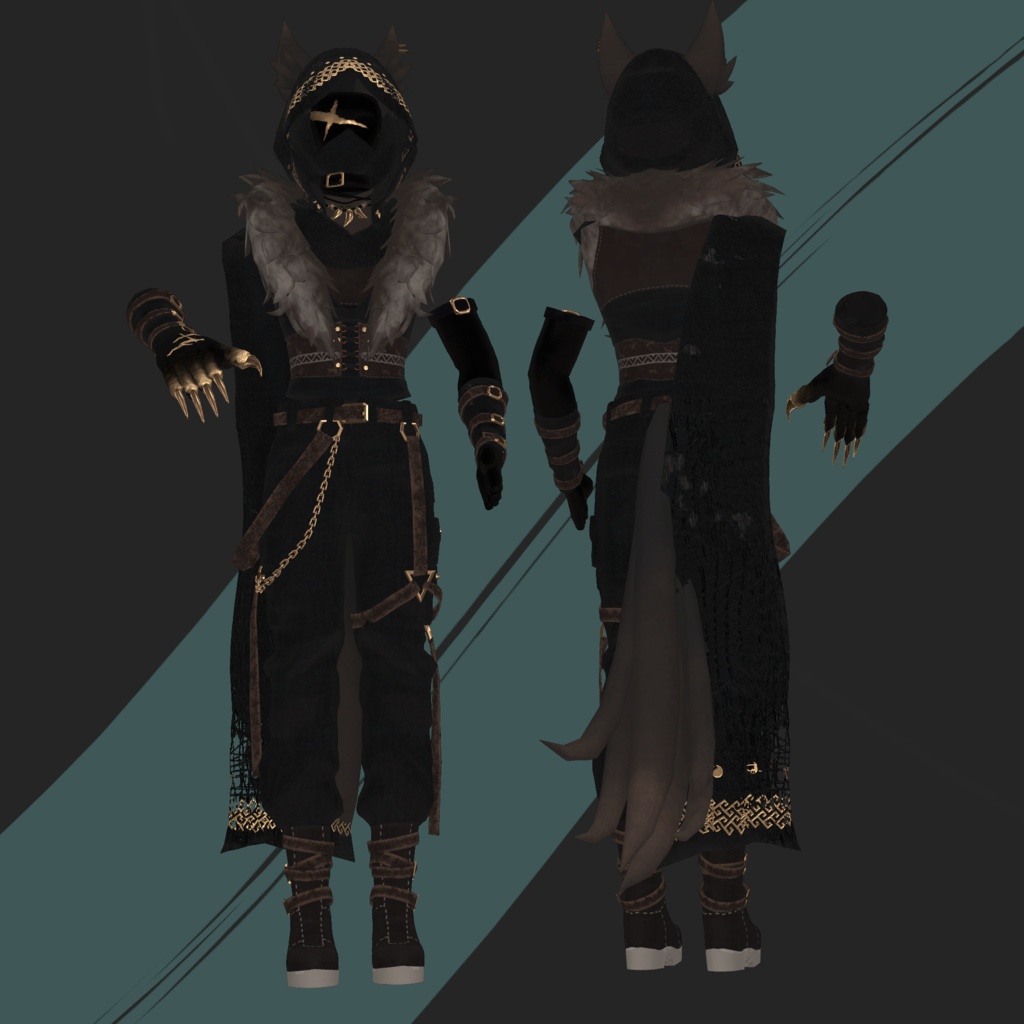 【3Dモデル】 Wolf Hood (for minase) 1.1