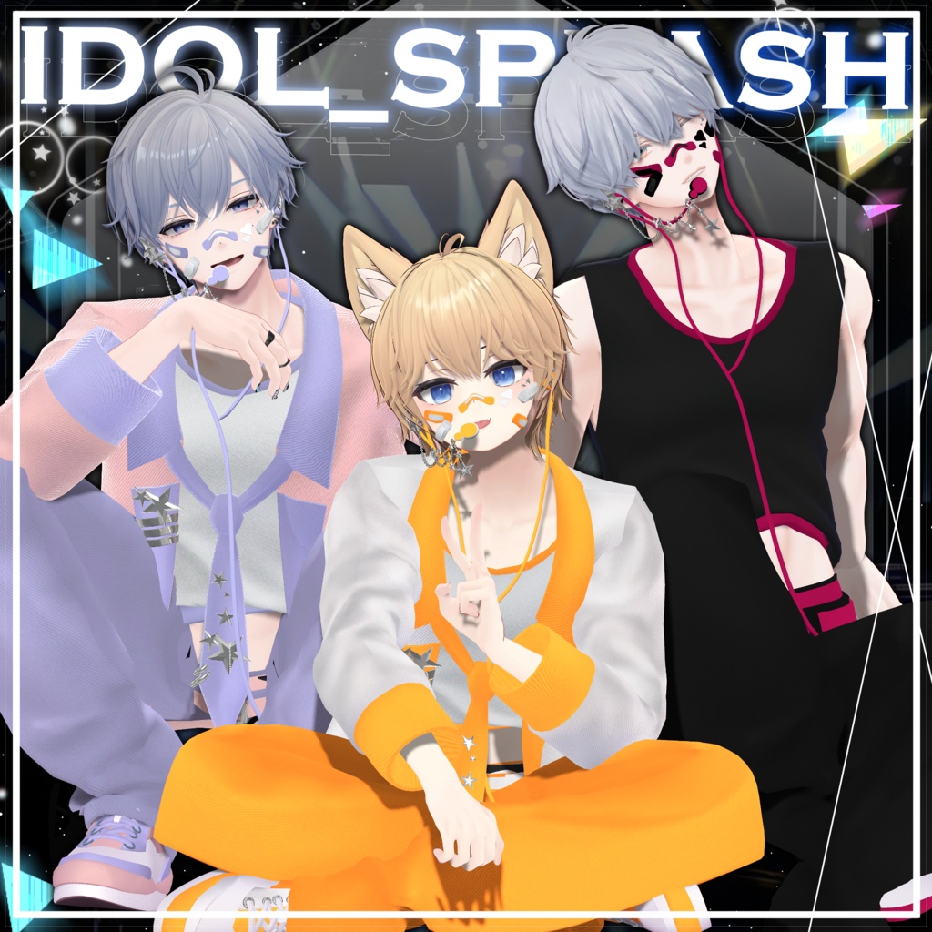 【3Dモデル】  IDOL SPLASH Collaboration (MINASE,KOMANO,MARO ONLY(+HEAD))