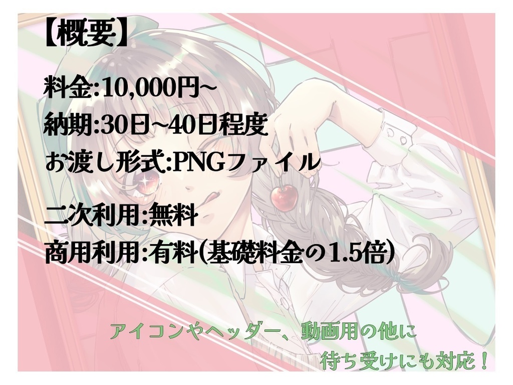 1枚絵 依頼 BOOTH購入窓口