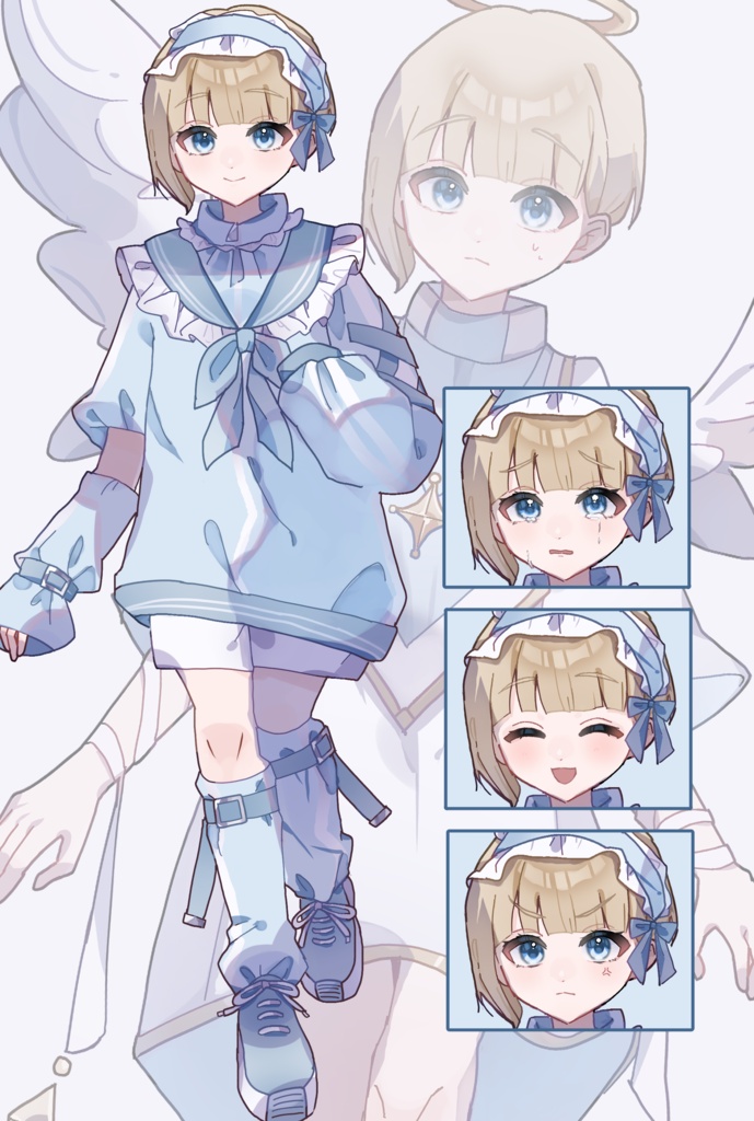 【表情差分300通り】天使界隈の女の子／天使の男の子│立ち絵素材_フリー素材【SNSアイコン使用OK】