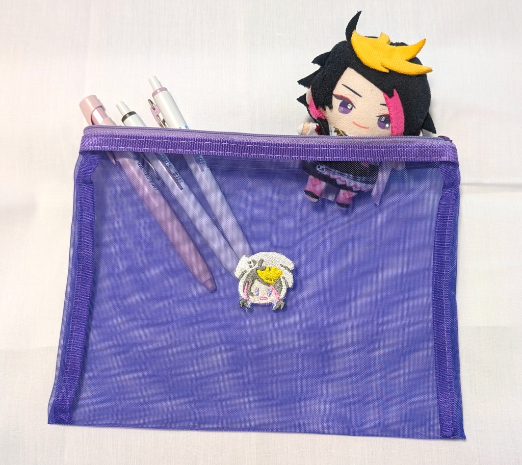 Squid Shu刺繍メッシュポーチ