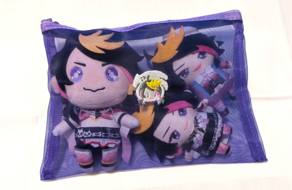 Squid Shu刺繍メッシュポーチ