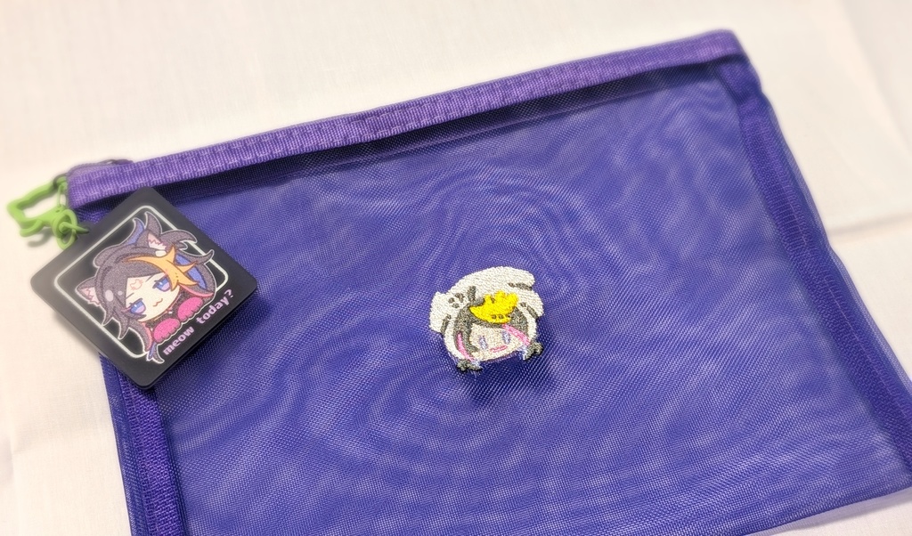 Squid Shu刺繍メッシュポーチ