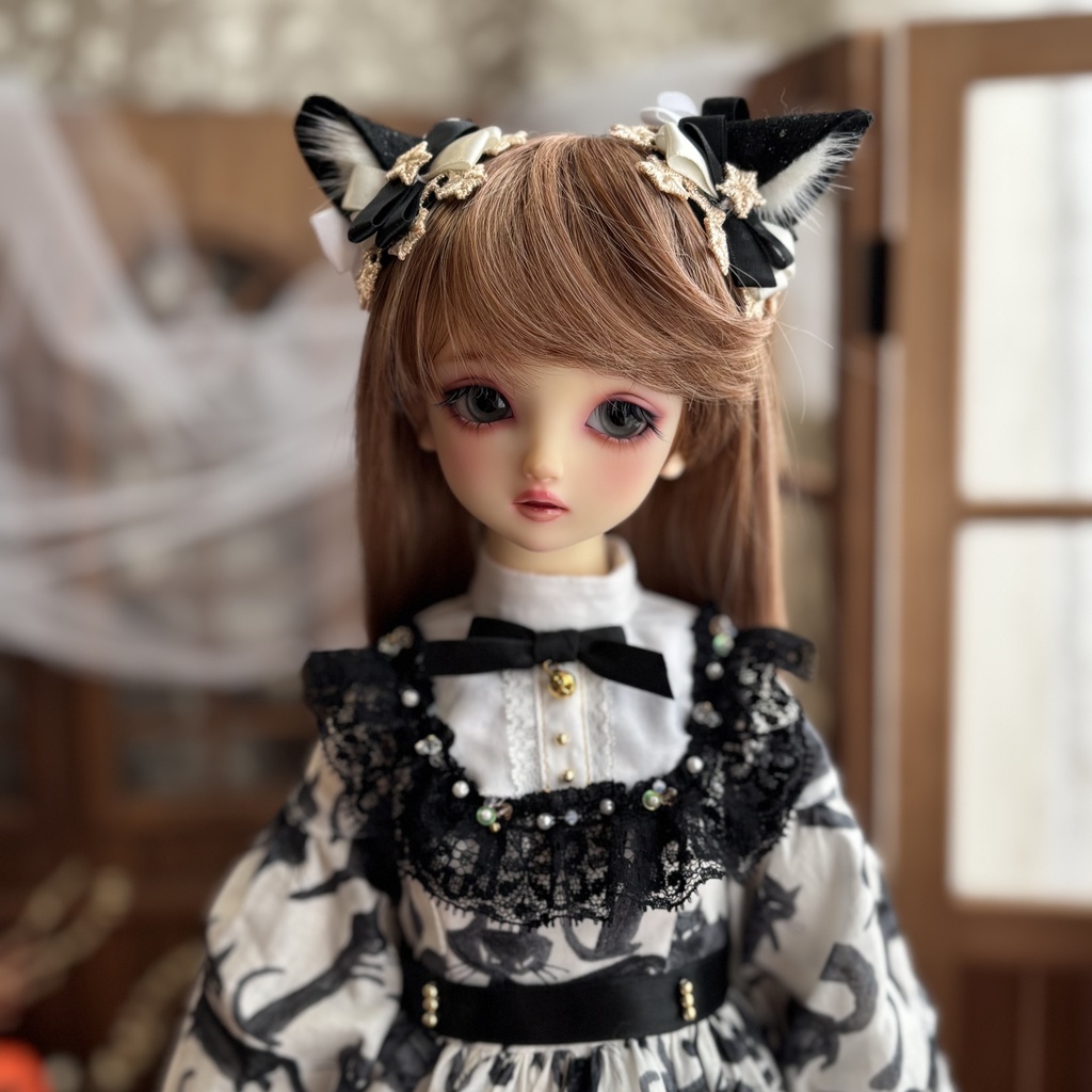 【SDサイズ】　猫のワンピース〈黒〉