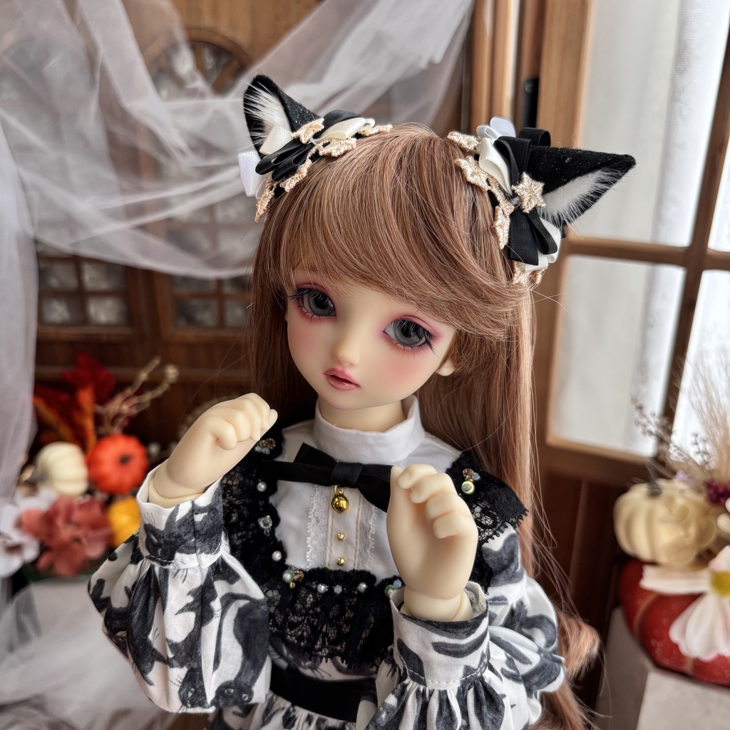 【SDサイズ】　猫のワンピース〈黒〉