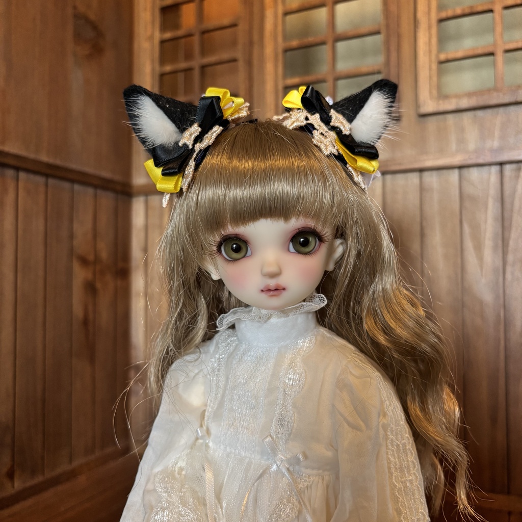 猫耳ヘアアクセサリー〈黒×黄色〉