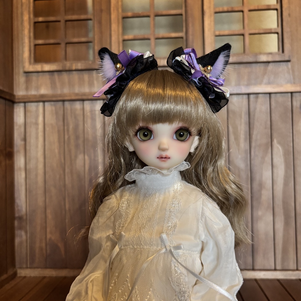 猫耳ヘアアクセサリー〈黒×紫〉