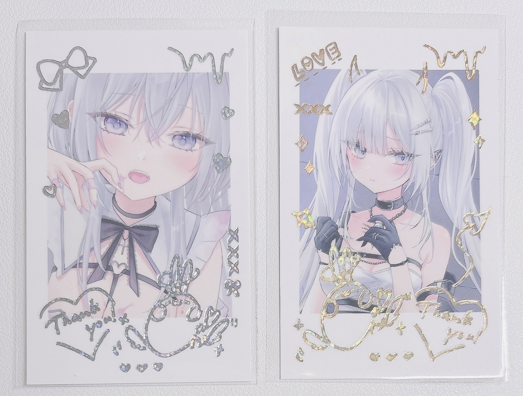 箔押しチェキ風カード 2枚セット