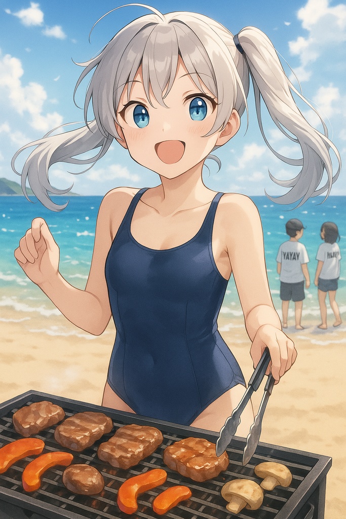 妹とBBQ