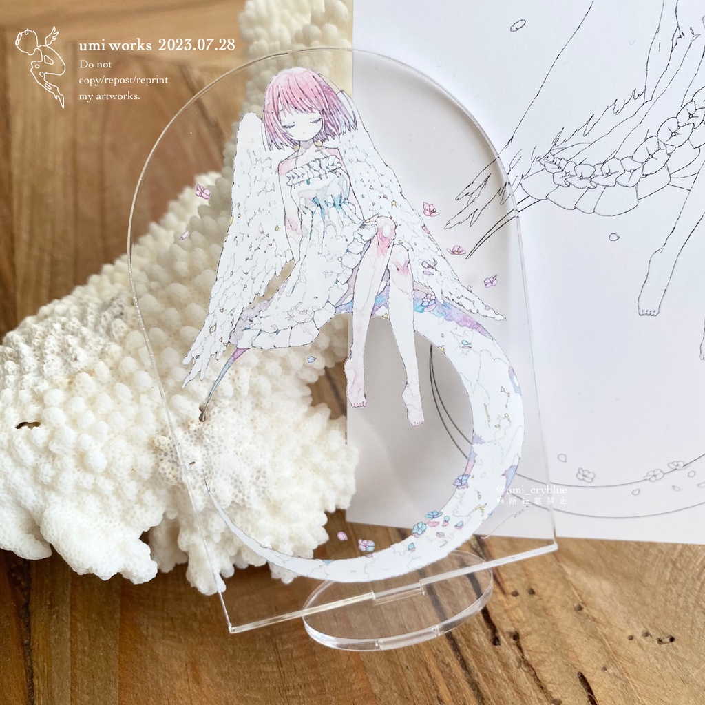 【在庫わずか】Acrylic stand figure [白月と天使]