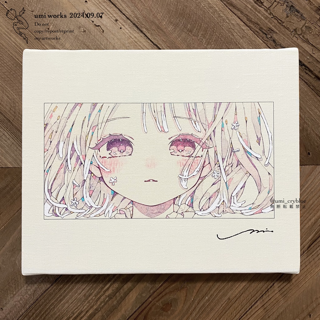 ⚠︎2025冬までの販売【準新作】Canvas print [甘い夢を秘める] (直筆サイン+ホワイト加筆+箱あり)