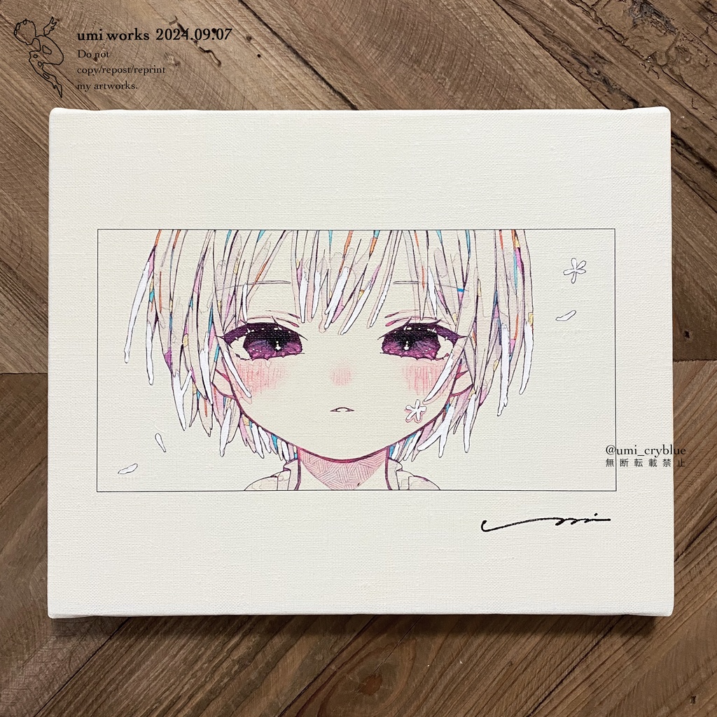 【準新作】Canvas print [闇夜を秘める] (直筆サイン+ホワイト加筆+箱あり)